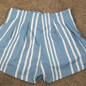 Striped Blue and White Women's Shorts